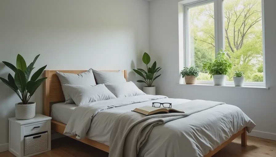peaceful master bedroom with natural light as construction free zone during home renovation