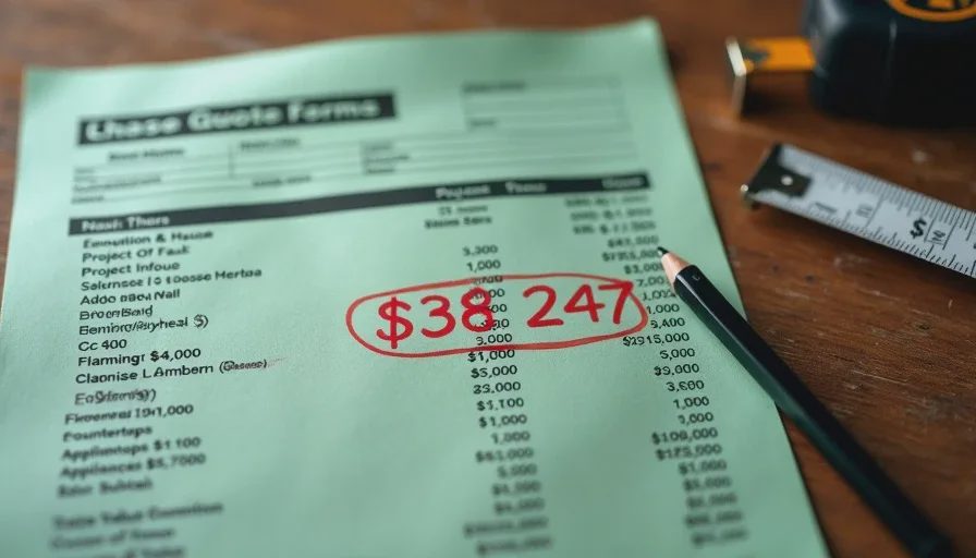 detailed contractor bid breakdown for old house renovation showing line item costs and total price