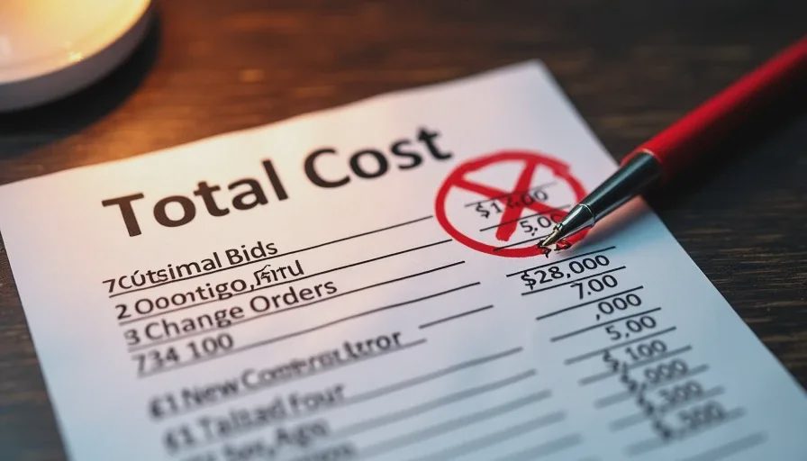 total cost breakdown showing low bid renovation ended up costing more than original quote